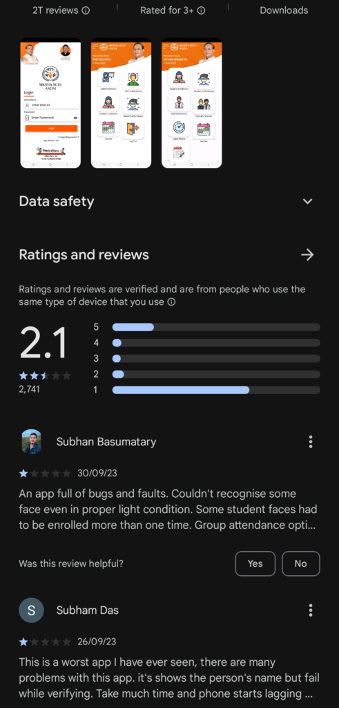 app rating